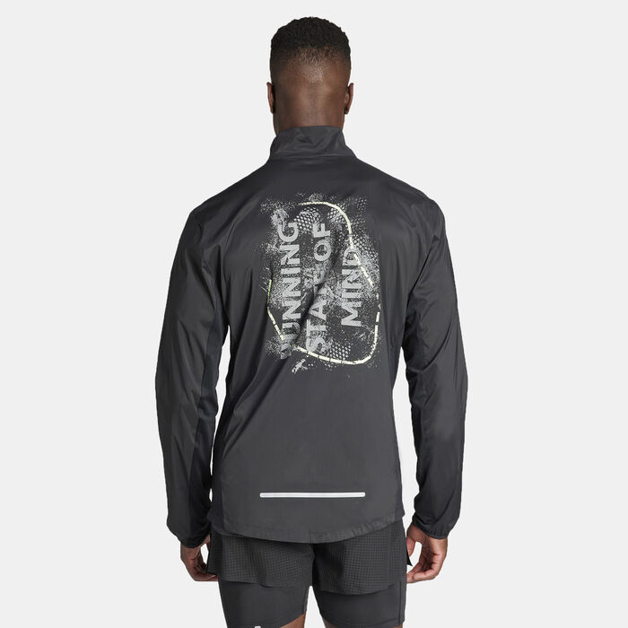 adidas Men's Ultimateadi Printed Running Jacket Black adidas Men's Ultimateadi Printed Running Jacket Black image number 1