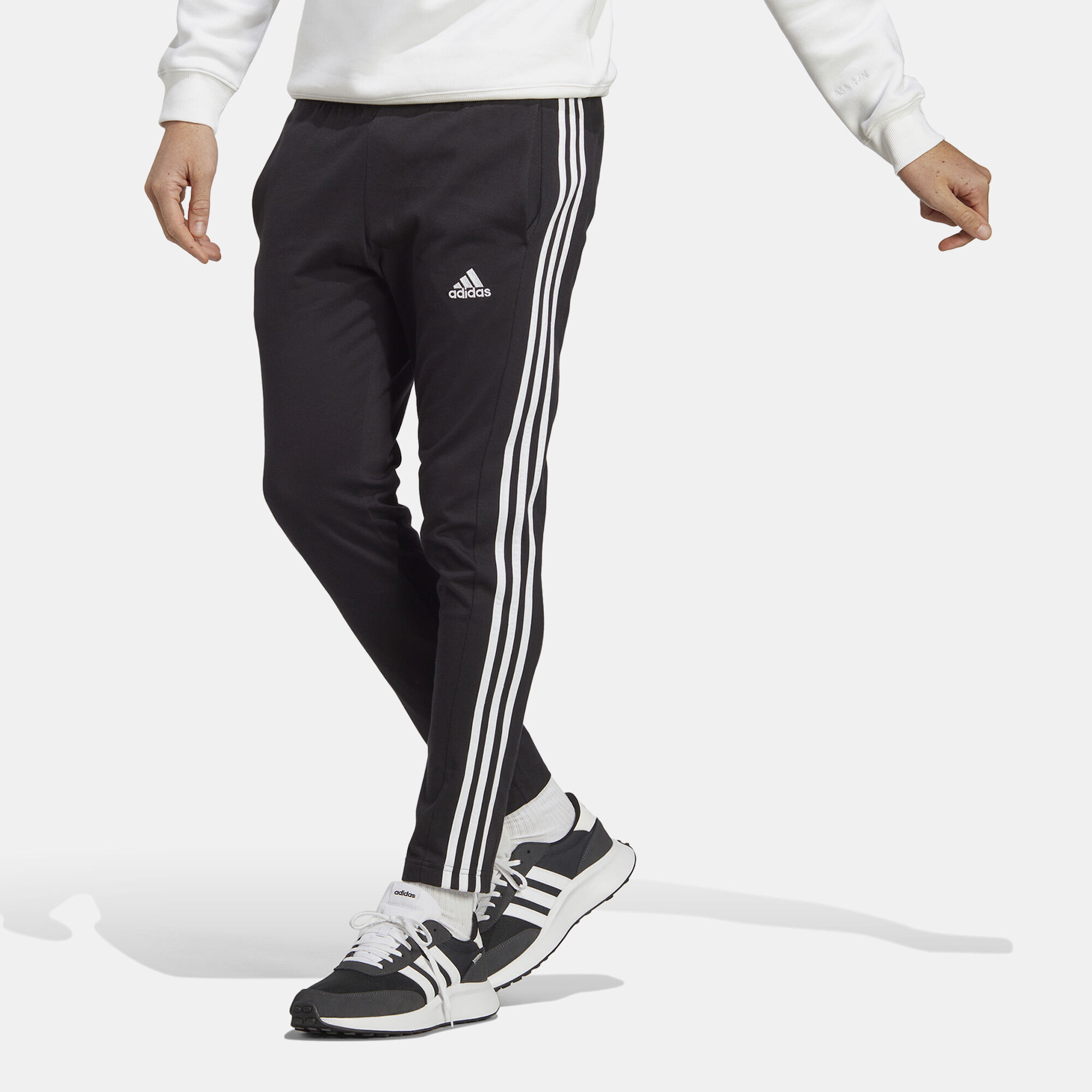Adidas essentials men's tapered jersey sweatpants on sale