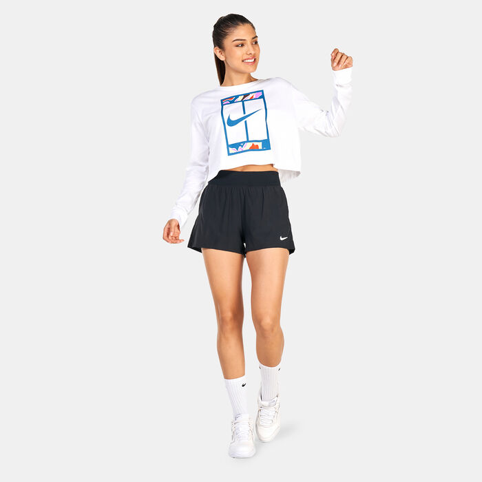 Nike Women's Dri-FIT Court Slam Crop Top White Nike Women's Dri-FIT Court Slam Crop Top White image number 2