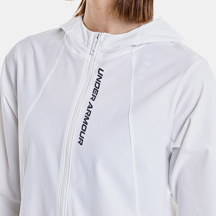 Under Armour Women's OutRun The Storm Running Jacket White image number 3