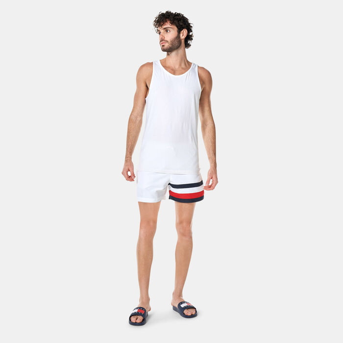 Tommy Hilfiger Men's Global Stripe Swimming Shorts White image number 2