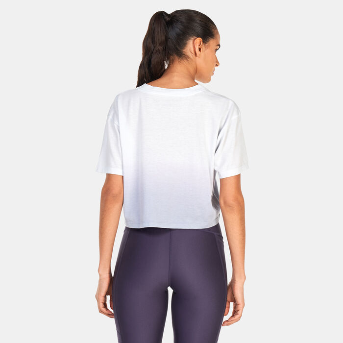 Under Armour Women's UA Branded Dip Dye Crop Top Grey Under Armour Women's UA Branded Dip Dye Crop Top Grey image number 1