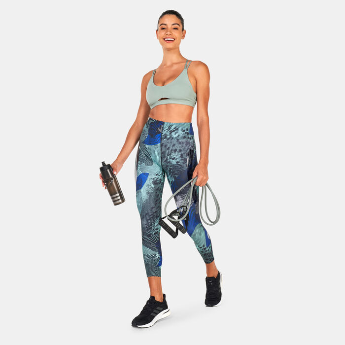 adidas Women's Yoga Studio Luxe Training Sports Bra Green adidas Women's Yoga Studio Luxe Training Sports Bra Green image number 2