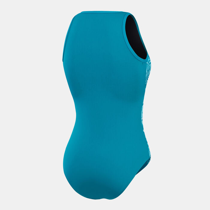 Speedo Women's Panel Hydrasuit Swimsuit Blue Speedo Women's Panel Hydrasuit Swimsuit Blue image number 1
