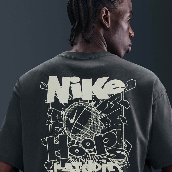 Nike Men's Max90 Basketball Graphic T-Shirt Grey Nike Men's Max90 Basketball Graphic T-Shirt Grey image number 1