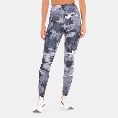 adidas Women's Training Essentials Printed High-Waisted Leggings Grey