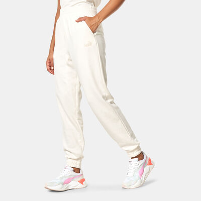 PUMA Women's Essentials+ Embroidery Sweatpants White