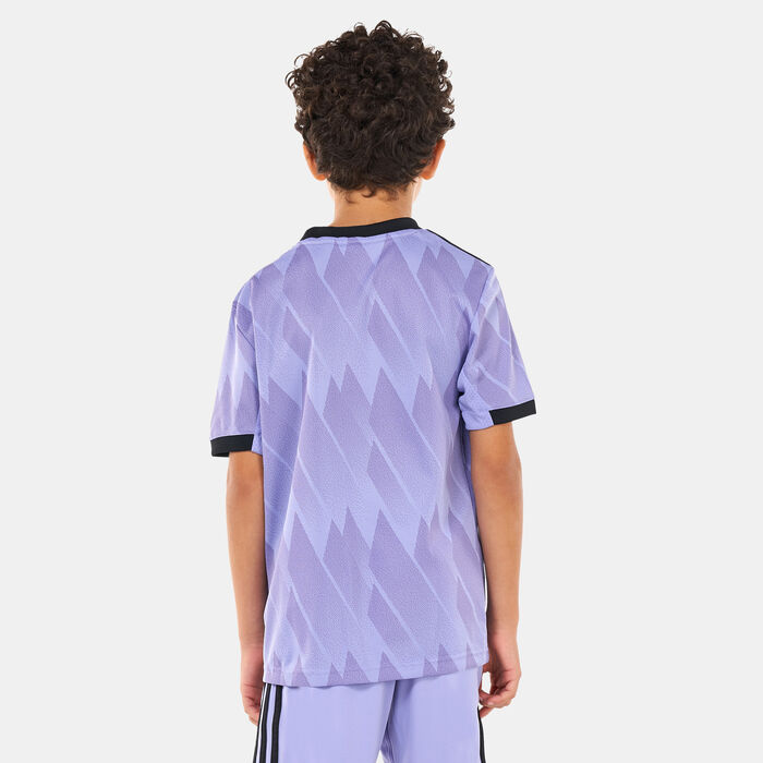 adidas Kids' Real Madrid F.C. Away Football Jersey - 2022/23 Purple adidas Kids' Real Madrid F.C. Away Football Jersey - 2022/23 Purple image number 1