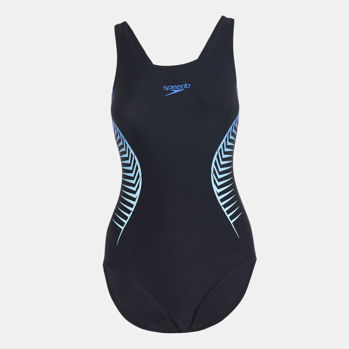 Speedo Women's Placement Muscleback One-Piece Swimsuit Black Speedo Women's Placement Muscleback One-Piece Swimsuit Black image number 0