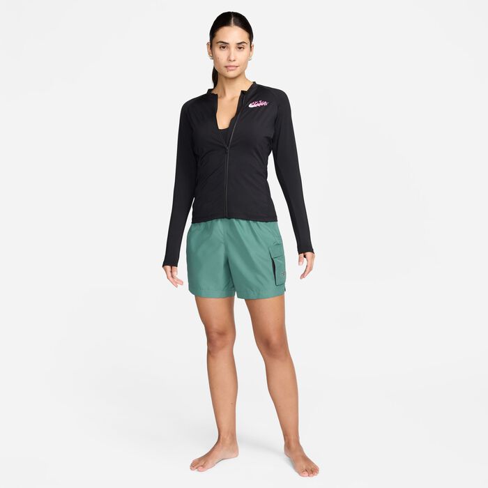 Nike Swim Women's Swim Voyage Cover-Up Shorts Green Nike Swim Women's Swim Voyage Cover-Up Shorts Green image number 5