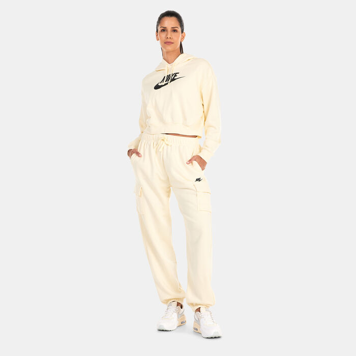 Nike Women's Cropped Graphic Hoodie Ivory image number 2