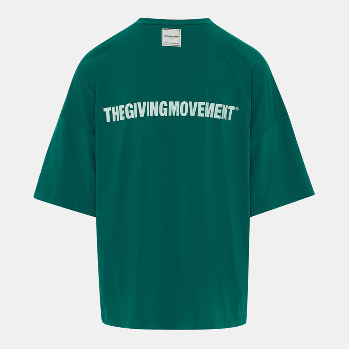 The Giving Movement Men's Exaggerated Sleeve Reflective T-Shirt Green The Giving Movement Men's Exaggerated Sleeve Reflective T-Shirt Green image number 1