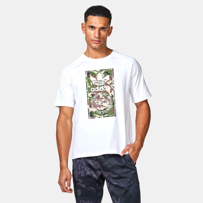 adidas Originals Men's Camo Tongue T-Shirt White adidas Originals Men's Camo Tongue T-Shirt White image number 0