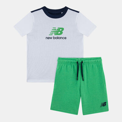 New Balance Kids' Ringer T-Shirt And Shorts Set White