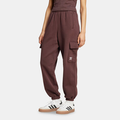 adidas Originals Women's Essentials Fleece Cargo Joggers Brown