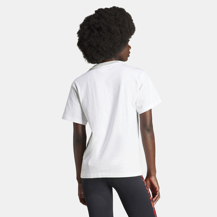 adidas Originals Women's Originals Leopard Luxe Trefoil T-Shirt White adidas Originals Women's Originals Leopard Luxe Trefoil T-Shirt White image number 1