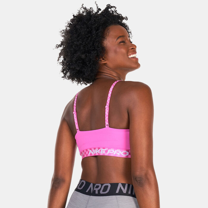 Nike Women's Pro Indy Dri-FIT Light-Support Bandeau Sports Bra Pink Nike Women's Pro Indy Dri-FIT Light-Support Bandeau Sports Bra Pink image number 1