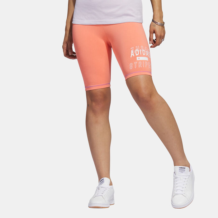 adidas Women's Sport Statement Bike Shorts Orange adidas Women's Sport Statement Bike Shorts Orange image number 0
