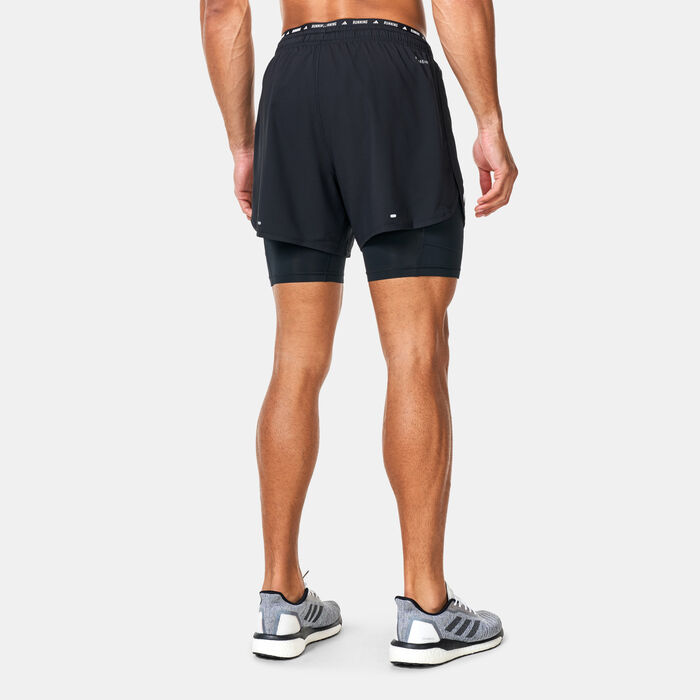 adidas Men's Own The Run 2-in-1 Running Shorts Black adidas Men's Own The Run 2-in-1 Running Shorts Black image number 1