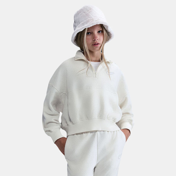 Nike Kids' Sportswear Fleece 1/4-Zip Top White image number 0