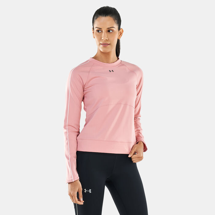 Buy Under Armour Women's UA RUSH™ ColdGear® Core T-Shirt Pink in KSA -SSS