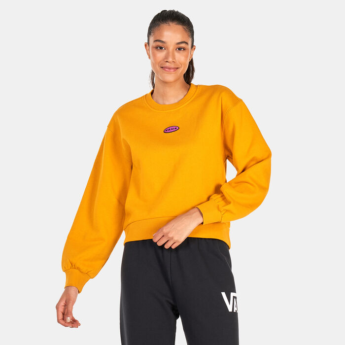 Vans Women's x Curren X Knost Pullover Crew Sweatshirt Gold image number 0