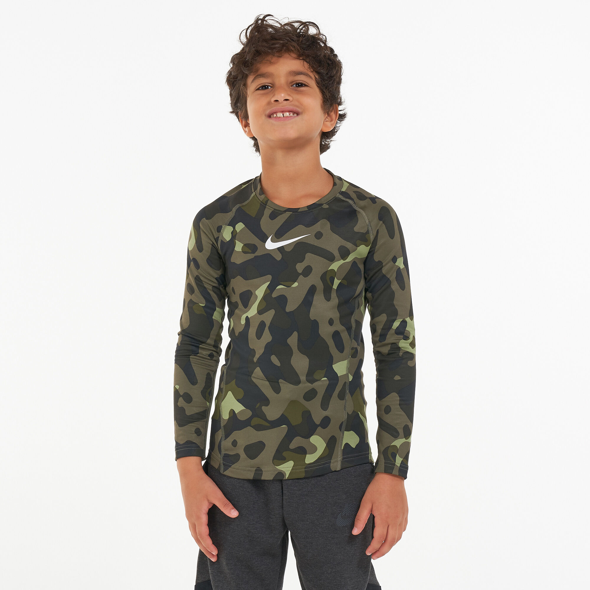 Kids Pro Therma Allover Camo T Shirt Older Kids