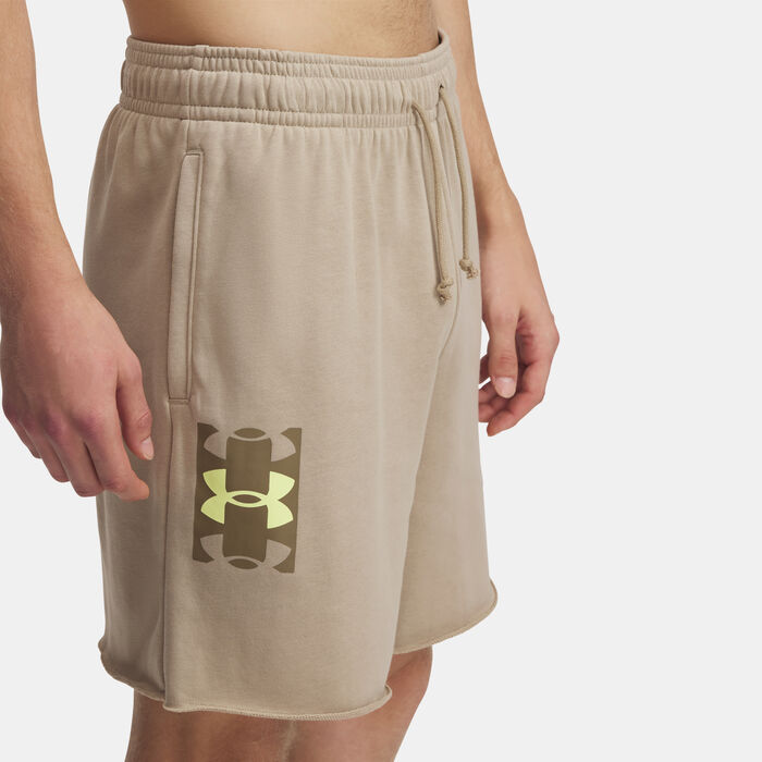 Under Armour Men's Rival Terry Logo Shorts Beige Under Armour Men's Rival Terry Logo Shorts Beige image number 3