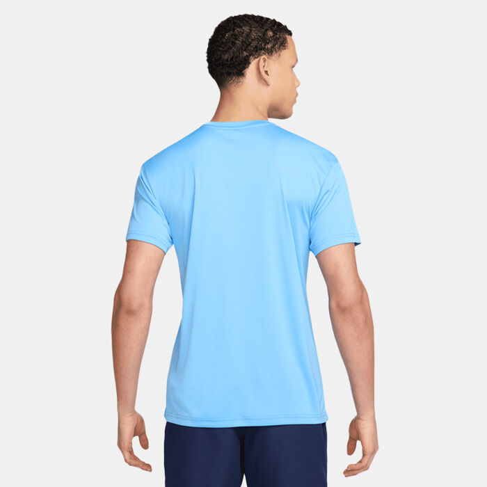 Nike Swim Men's Logo Hydroguard Swimming T-Shirt Blue Nike Swim Men's Logo Hydroguard Swimming T-Shirt Blue image number 1