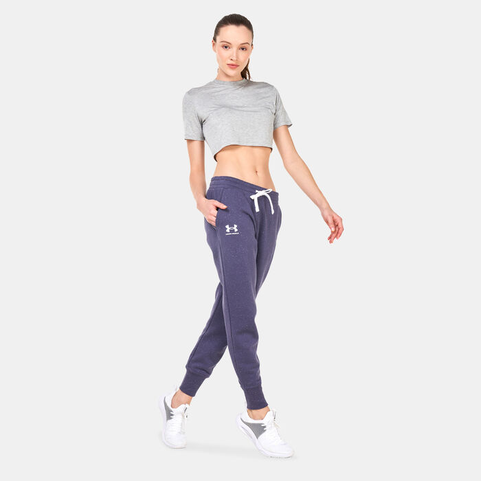 Under Armour Women's UA Rival Fleece Sweatpants Purple Under Armour Women's UA Rival Fleece Sweatpants Purple image number 2