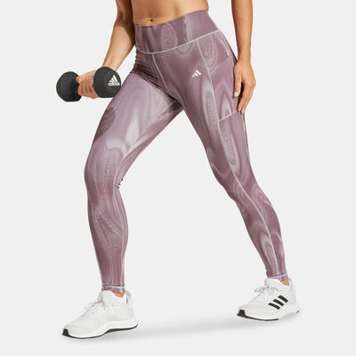 adidas Women's Optime Printed Training Leggings Grey