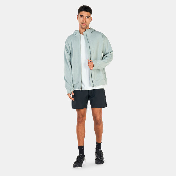 Nike Men's Yoga Dri-FIT Full-Zip Fleece Hoodie Green Nike Men's Yoga Dri-FIT Full-Zip Fleece Hoodie Green image number 2