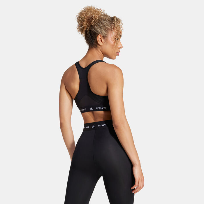 adidas Women's TECHFIT Medium-Support Training Sports Bra Black adidas Women's TECHFIT Medium-Support Training Sports Bra Black image number 1