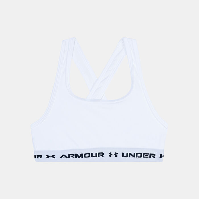 Under Armour Kids' UA Crossback Training Sports Bra White image number 0