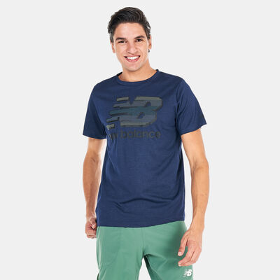 New Balance Men's Heathertech Graphic T-Shirt Blue
