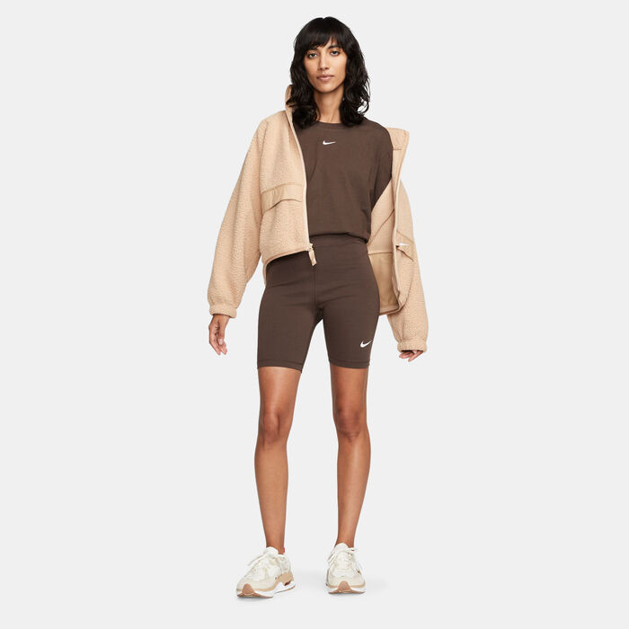 Nike Women's Sportswear Classic High-Waisted Biker Shorts Brown Nike Women's Sportswear Classic High-Waisted Biker Shorts Brown image number 2