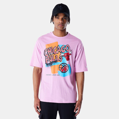 New Era Men's NBA Chicago Bulls Retro Graphic T-Shirt Pink