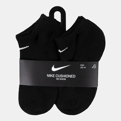 Nike Kids' Cushioned No-Show Socks (6 Pairs) Black Nike Kids' Cushioned No-Show Socks (6 Pairs) Black