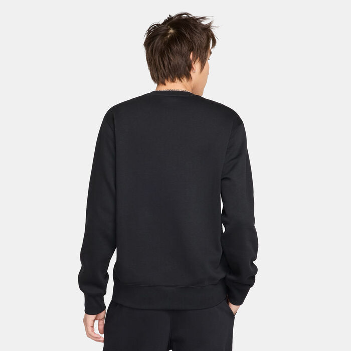 Nike Men's Club Fleece Sweatshirt Black Nike Men's Club Fleece Sweatshirt Black image number 1