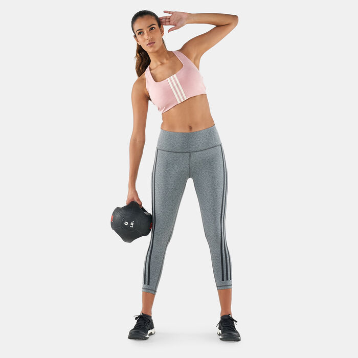 adidas Women's PowerImpact Training Medium-Support Sports Bra Pink image number 2