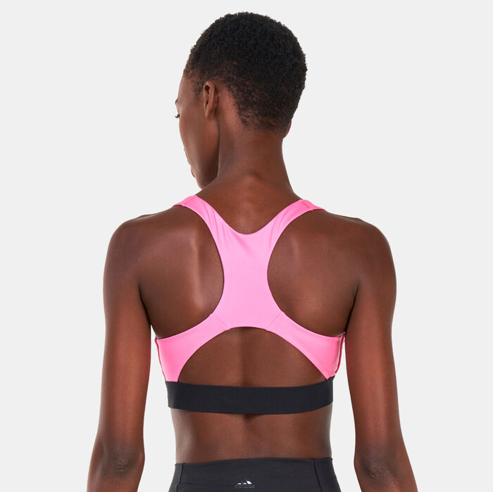 adidas Women's Powerreact Training Medium-Support Sports Bra Pink image number 1