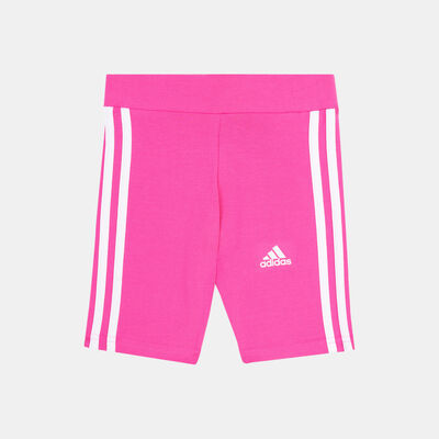 adidas Kids' Essentials 3-Stripes Bike Shorts Purple adidas Kids' Essentials 3-Stripes Bike Shorts Purple