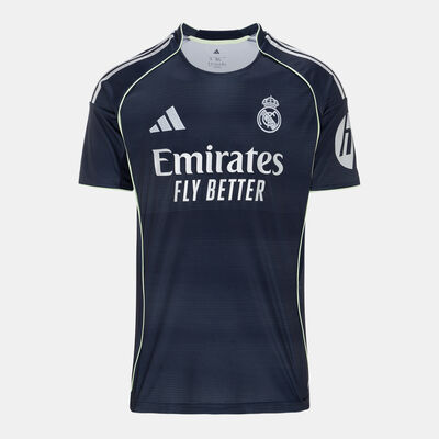 adidas Men's Real Madrid 25/26 Away Replica Football Jersey Blue adidas Men's Real Madrid 25/26 Away Replica Football Jersey Blue