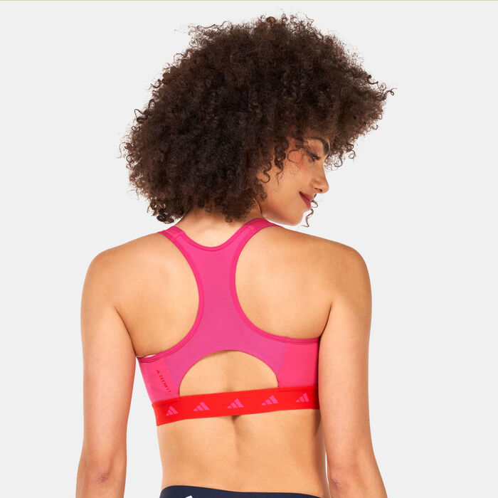 adidas Women's Powerreact Training Medium-Support Sports Bra Red adidas Women's Powerreact Training Medium-Support Sports Bra Red image number 1