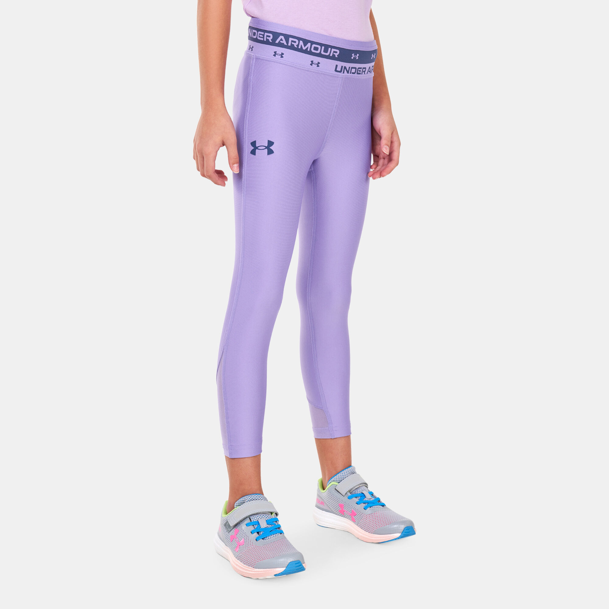 Purple under cheap armour leggings