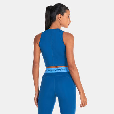 Nike Women's Dri-FIT Graphic Crop Tank Top Blue
