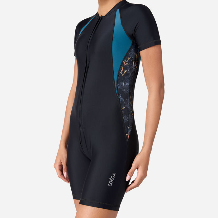 COEGA Women's Slim-Kini 3/4 One-Piece Swimsuit Black image number 2