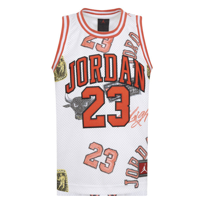 Jordan Kids' 23 Printed Jersey White Jordan Kids' 23 Printed Jersey White image number 0
