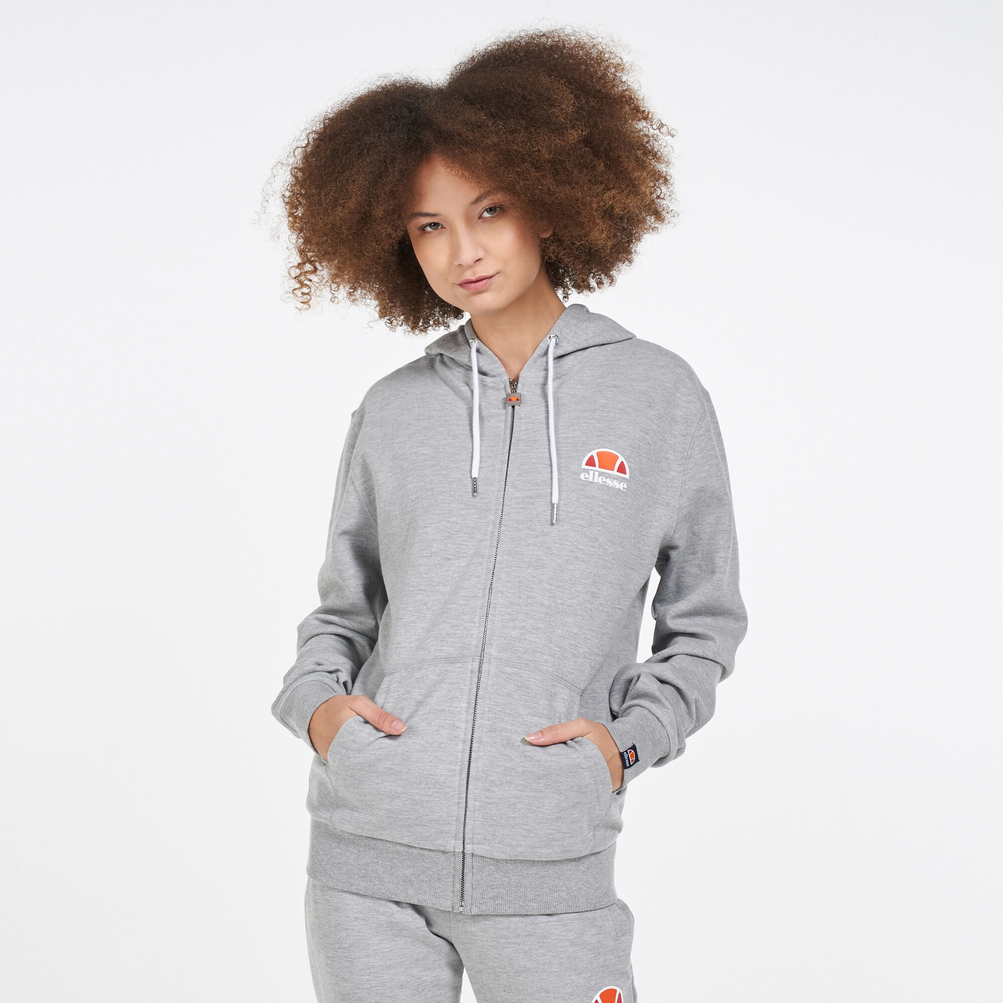 Ellesse grey new arrivals hoodie womens