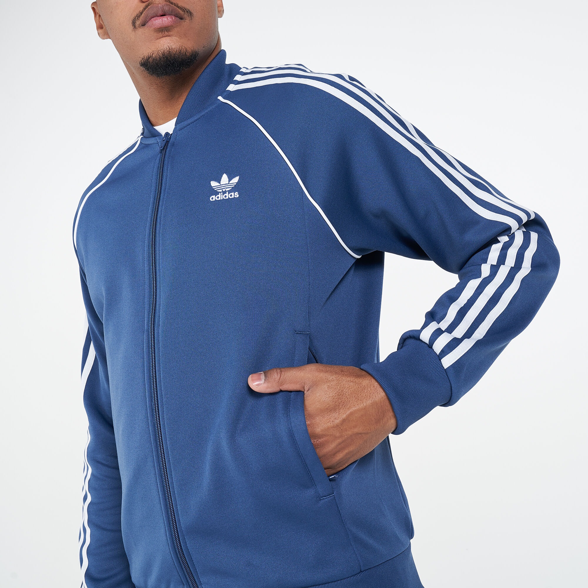 Adidas sst track deals jacket mens blue